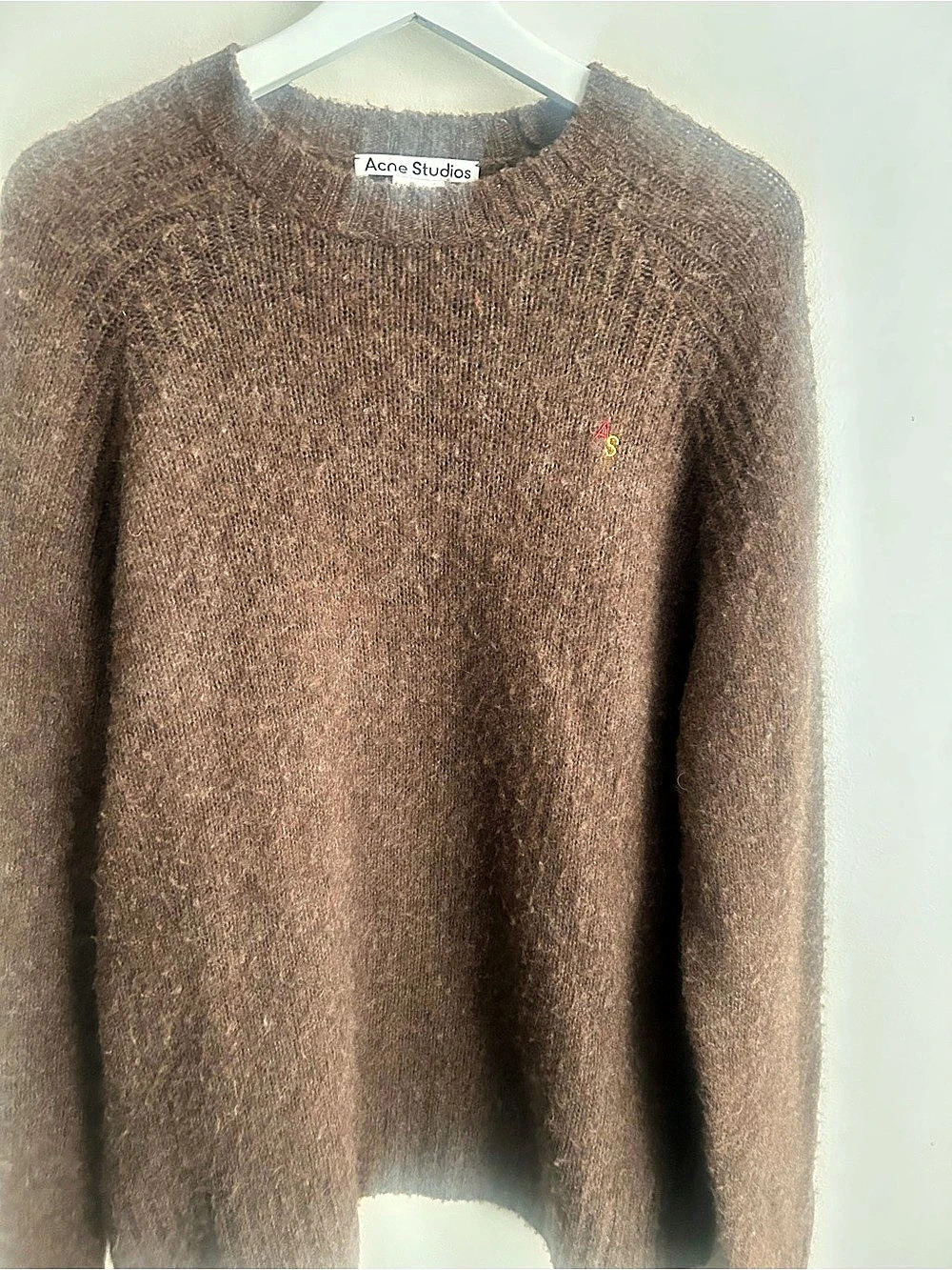 Acne Studios Logo Embroidery Crewneck Sweater Brown Large